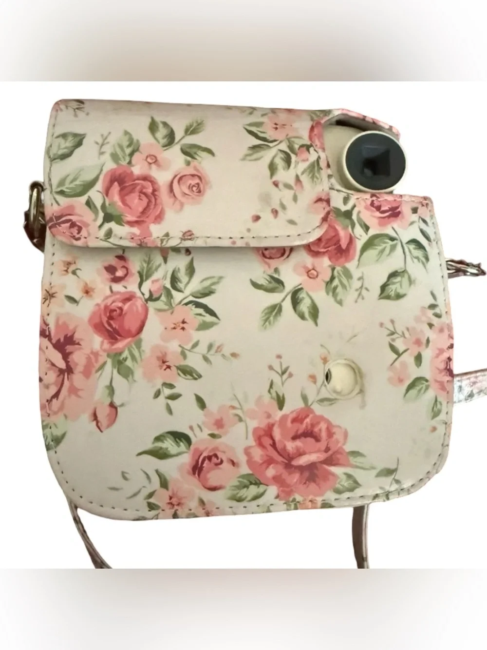 Fujifilm Instax Mini 7S White Instant Camera + Floral Case - Tested & Working